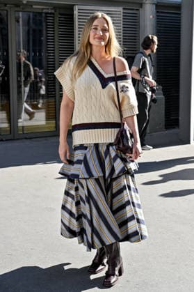 PFW Zimmermann Outside Arrivals AJ Michalka arriving at Zimmermann show during Paris Fashion Week, in Paris, France on 5 October 2026. Photo by Julien Reynaud APS-Medias ABACAPRESS.COM Paris France  Copyright: xReynaudxJulien APS-Medias ABACAx
