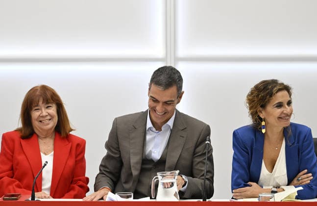 Spanish Prime Minister Pedro Sanchez announces early elections for November 29 MADRID, SPAIN - OCTOBER 05: Spanish Prime Minister Pedro Sanchez (C) leads a meeting of the Federal Executive Board of the Spanish Socialist Workers Party (PSOE) at the party s headquarters in Madrid, Spain on October 05, 2026, following the decision to hold early general elections. Burak Akbulut Anadolu Madrid Spain. Editorial use only. Please get in touch for any other usage.  Copyright: x2026xAnadoluxBurakxAkbulutx