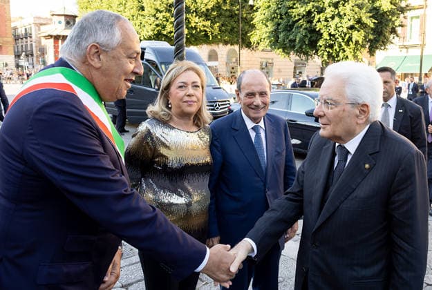 October 5, 2026, Palermo, Rome, Italy: President Sergio Mattarella with Roberto Lagalla, Mayor of Palermo, Luisa Annunziata Lantieri, Vice President of the Sicilian Regional Assembly, and Renato Schifani, President of the Sicilian Region, at the preview screening of the film On the Path of Francis †The Life of Biagio Conte, Palermo, October 5, 2026. Palermo Italy - ZUMAa289 20261005_zia_a289_152 Copyright: xGiandottixUffxStampax xAgfx
