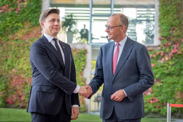 Chancellery, Visit, Prime Minister, Lithuania, Mindaugas Sinkevicius, Berlin, Chancellery, Welcome, Prime Minister, Lithuania, Mindaugas Sinkevicius, Friedrich Merz, Federal Chancellor, Berlin, Berlin, GER