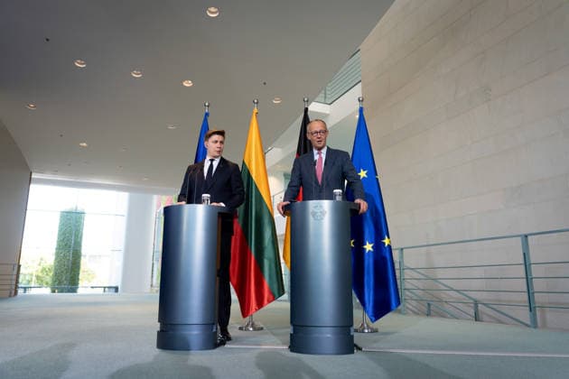 Chancellery, Visit, Prime Minister, Lithuania, Mindaugas Sinkevicius, Berlin, Chancellery, Prime Minister, Lithuania, Mindaugas Sinkevicius, Friedrich Merz, Federal Chancellor, Berlin, Berlin, GER
