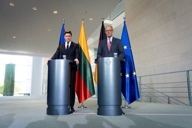 Chancellery, Visit, Prime Minister, Lithuania, Mindaugas Sinkevicius, Berlin, Chancellery, Prime Minister, Lithuania, Mindaugas Sinkevicius, Friedrich Merz, Federal Chancellor, Berlin, Berlin, GER