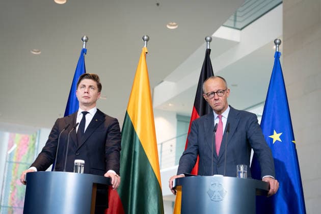 Chancellery, Visit, Prime Minister, Lithuania, Mindaugas Sinkevicius, Berlin, Chancellery, Prime Minister, Lithuania, Mindaugas Sinkevicius, Friedrich Merz, Federal Chancellor, Berlin, Berlin, GER