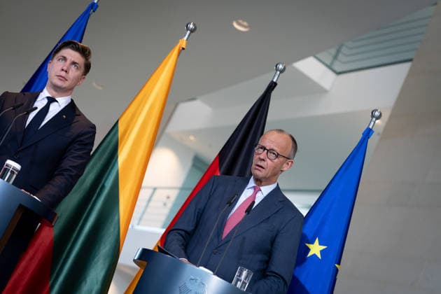 Chancellery, Visit, Prime Minister, Lithuania, Mindaugas Sinkevicius, Berlin, Chancellery, Prime Minister, Lithuania, Mindaugas Sinkevicius, Friedrich Merz, Federal Chancellor, Berlin, Berlin, GER