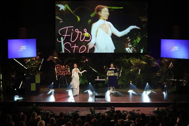 FIRST STEPS 2026 Hosts Malaya and Maximilian present awards on stage at the FIRST STEPS 2026 awards ceremony at the Theater des Westens in Berlin Copyright: xEventpressxFuhrx