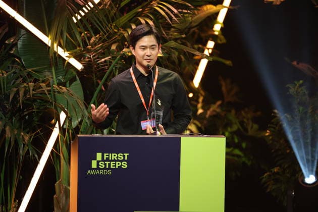 FIRST STEPS 2026 Short Film Winner: BAN DAL by Hae Sup Sin. Award ceremony on stage at the FIRST STEPS 2026 awards ceremony at the Theater des Westens in Berlin Copyright: xEventpressxFuhrx
