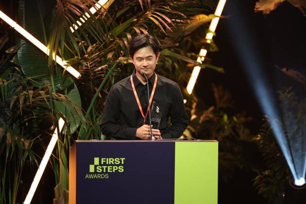 FIRST STEPS 2026 Short Film Winner: BAN DAL by Hae Sup Sin. Award ceremony on stage at the FIRST STEPS 2026 awards ceremony at the Theater des Westens in Berlin Copyright: xEventpressxFuhrx