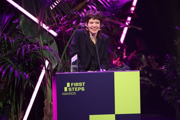FIRST STEPS 2026 Götz George Young Talent Award Winner Georgia Rushton in EGGSHELLS on stage at the FIRST STEPS 2026 awards ceremony at the Theater des Westens in Berlin Copyright: xEventpressxFuhrx
