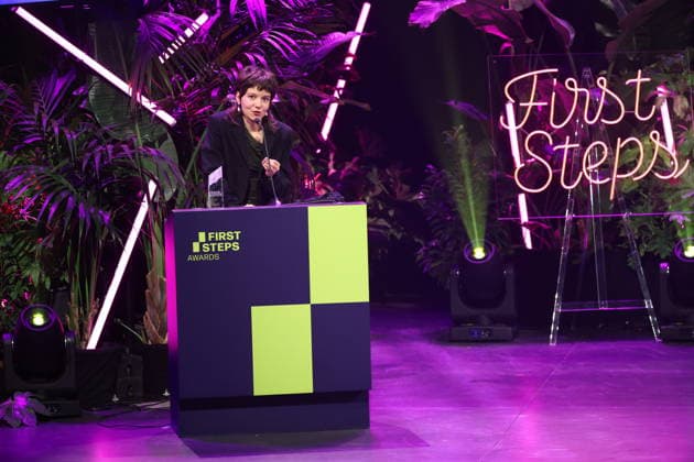 FIRST STEPS 2026 Götz George Young Talent Award Winner Georgia Rushton in EGGSHELLS on stage at the FIRST STEPS 2026 awards ceremony at the Theater des Westens in Berlin Copyright: xEventpressxFuhrx