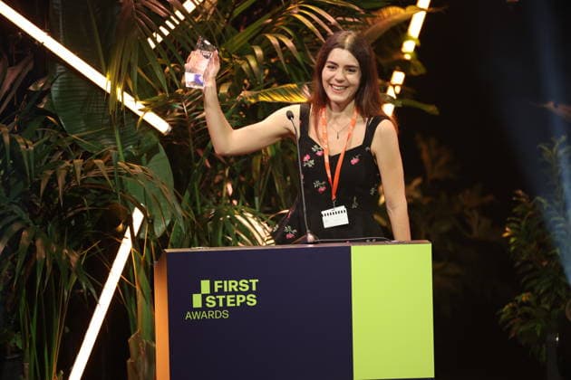 FIRST STEPS 2026 Big Audience Award-winning book *OPERATION OBERLAND* by Patricia SchuÌˆtz; award presentation on stage at the FIRST STEPS 2026 awards ceremony at the Theater des Westens in Berlin Copyright: xEventpressxFuhrx