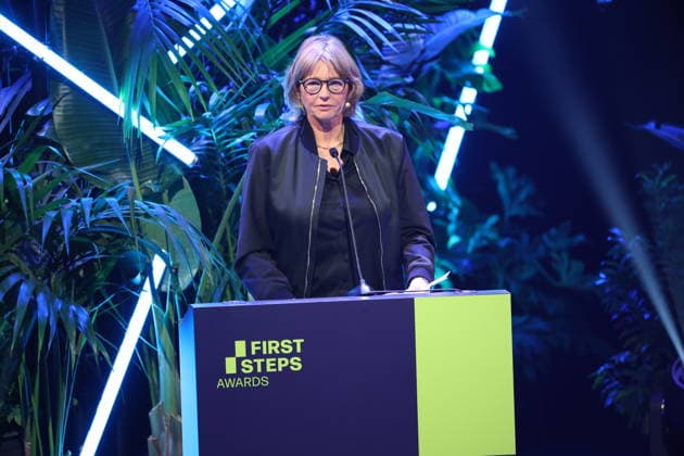 FIRST STEPS 2026 Michael Ballhaus Award Laudatory Speech Bella Halben Award Ceremony on Stage at the FIRST STEPS 2026 Awards Ceremony at the Theater des Westens in Berlin Copyright: xEventpressxFuhrx