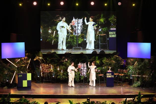 FIRST STEPS 2026 Hosts Malaya and Maximilian Present Awards on Stage at the FIRST STEPS 2026 Awards Ceremony at the Theater des Westens in Berlin Copyright: xEventpressxFuhrx
