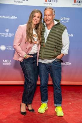 ABB FIRSTSTEPS: Nina Eichinger and Nico Hofmann on the red carpet at the 2026 FIRST STEPS Awards ceremony at the Theater des Westens on October 5, 2026, in Berlin, Germany