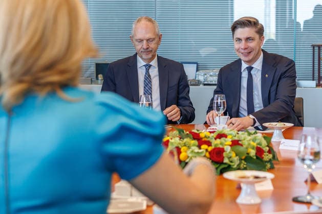 Bundestag: Bundestag President Julia Kloeckner welcomes the Prime Minister of the Republic of Lithuania, Mindaugas Sinkevicius, to the German Bundestag on October 6, 2026, in Berlin, Berlin, Berlin, Germany, Bundestag