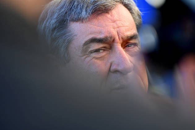 Markus SOEDER, Minister-President of Bavaria and CSU Chairman, single image, cropped single subject, portrait,Portrait: Markus SOEDER, Minister-President of Bavaria and CSU Chairman, visits the Sport Elementary School on Margare