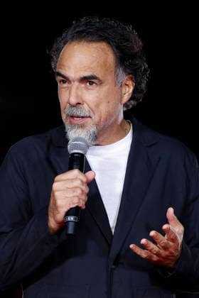 Director Alejandro Gonzalez Inarritu speaks during the Digger Japan premiere on October 6, 2026, in Tokyo, Japan. The duo met with enthusiastic fans and signed autographs on the red carpet in the heart of Tokyo s Ginza district.  aflo_353758990