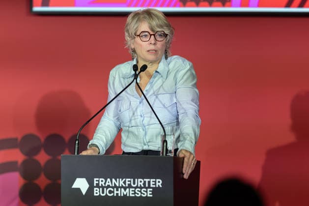 Frankfurt Book Fair 2026 Jill Lepore, American historian and author Opening press conference of the Frankfurt Book Fair 2026, Frankfurt am Main, Hesse, Germany, Exhibition Center