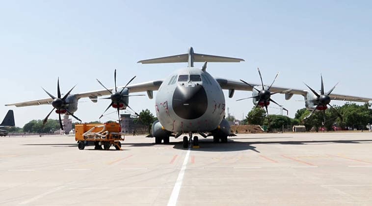 RECORD DATE NOT STATED German Air Force participates in the air combat exercise ˜Tarang Shakti 2026™ Jodhpur, Oct 06 (ANI): A view of a German A400M military transport aircraft deployed during the air combat exercise ˜Tarang Shakti 2026, in Jodhpur on Tuesday. (ANI Video Grab) Jodhpur Rajasthan India Copyright: xANIx ANI_20261006294
