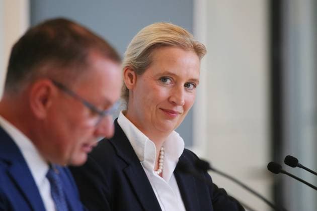 Berlin, Germany, October 6, 2026 German Bundestag AfD caucus meeting Tino Chrupalla and Alice Weidel during a press statement Copyright: xdtsxNachrichtenagenturx dts_137321