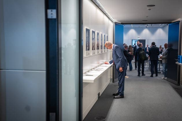 Chancellor Friedrich Merz signs the attendance sheet before the CDU and CSU caucus meeting CDU and CSU caucus meeting in the German Bundestag, Berlin, Berlin, Germany, Bundestag