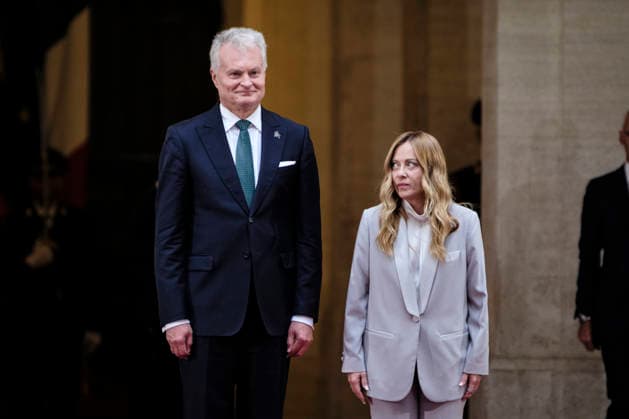 Lithuanian President Gitanas NausÄ—da Visits Italy Italian Prime Minister Giorgia Meloni meets with President of the Republic of Lithuania Gitanas NausÄ—da at Palazzo Chigi during his official institutional visit to Italy. Rome, Italy, October 6, 2026. Rome Italy Copyright: xAndreaxCalandrax