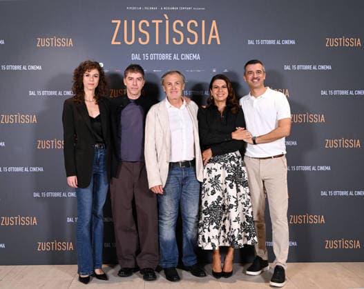 October 6, 2026, Rome, Rome, Italy: Director Francesco Piras and the cast, including Paola Giannini, Michele Riondino, Fabrizio Ferracane, Geppi Cucciari, and Jacopo Cullin, during the photocall for the presentation of the film Zustissia, inspired by the true story of the longest miscarriage of justice in Italian history, 33 years of wrongful imprisonment. Rome, October 6, 2026 Rome Italy  - ZUMAa289 20261006_zia_a289_033 Copyright: xMariaxLauraxAntonellix xAgfx