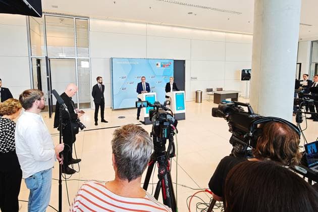 Berlin, Germany, October 6, 2026 German Bundestag AfD caucus meeting Tino Chrupalla and Alice Weidel during a press statement Copyright: xdtsxNachrichtenagenturx dts_137351