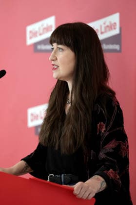 Heidi Reichinnek, Chair of the Bundestag parliamentary group of Die Linke, remarks before the meeting of the Bundestag parliamentary group, Berlin, October 6, 2026