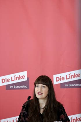 Heidi Reichinnek, Chair of the Bundestag parliamentary group of Die Linke, remarks before the meeting of the Bundestag parliamentary group, Berlin, October 6, 2026