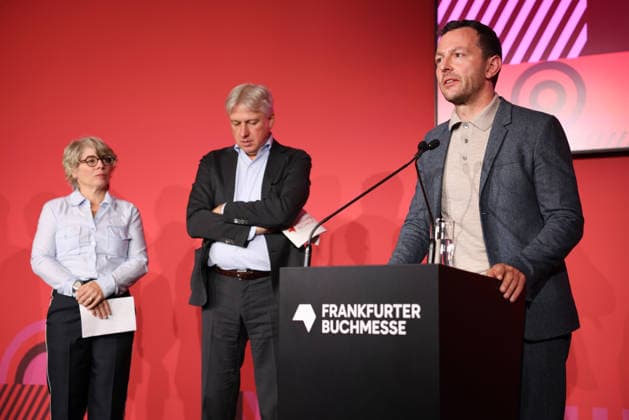 Opening of the 78th Frankfurt Book Fair: Sebastian Guggolz, President of the German Publishers and Booksellers Association, speaks at the opening press conference for the 2026 Frankfurt Book Fair. The Czech Republic will be the Guest of Honor in 2026. The 78th Frankfurt Book Fair will take place from October 7–11, 2026, at the Frankfurt am Main Exhibition Center in Hesse, Germany. 2026-10-06_frankfurter-buchmesse_22