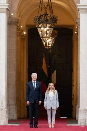 Giorgia Meloni Meets Gitanas Nauseda At Palazzo Chigi - Rome Italian Prime Minister Giorgia Meloni meets with Lithuanian President Gitanas Nauseda at Palazzo Chigi in Rome, Italy on October 6, 2026. Photo by Andrea Bracaglia ABACAPRESS.COM Rome Italy Italy Copyright: xBracagliaxAndrea ABACAx