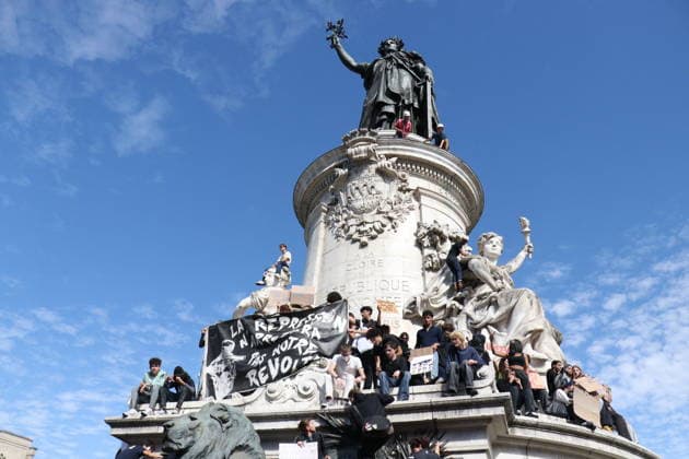 High school and university students protest in Paris PARIS, FRANCE - OCTOBER 6, 2026: Thousands of high school and university students gather at Place de la Republique in Paris, France, on October 6, 2026, during a day of mobilization to protest a lack of resources in the French education system and their study conditions. Teachers, trade unionists and parents also take part in the demonstration. Protesters hold placards and flags as a large police presence is deployed around the demonstration. Umit Donmez Anadolu Paris France. Editorial use only. Please get in touch for any other usage.  Copyright: x2026xAnadoluxUmitxDonmezx