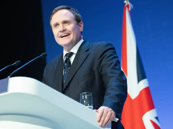 October 6, 2026, Birmingham, United Kingdom: Tom Tugendhat MBE Shadow Foreign Secretary addresses audience. The session Defending Britain in a More Dangerous World took place on the main stage at the Conservative Party Conference at the ICC Birmingham. It featured key shadow cabinet figures including Tom Tugendhat, Helen Whately , James Cartlidge, and Alex Burghart , as well as a performance by St Mary s Ukrainian School choir. They were also joined by Yehor Cherniev, Ukrainian MP and Professor Niall Ferguson Birmingham United Kingdom - ZUMAs197 20261006_aaa_s197_099 Copyright: xGaryxRobertsx