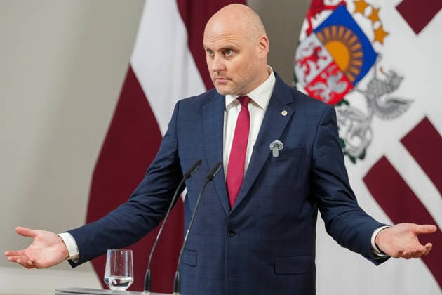 October 7, 2026, Riga, LATVIA: Current Latvian Prime Minister and candidate for prime minister of the new government ANDRIS KULBERGS attends the delivery of a statement by Latvian President in Riga, Latvia, 07 October 2026. Riga LATVIA  - ZUMAp305 20261007_zip_p305_011 Copyright: xEdijsxPalensx