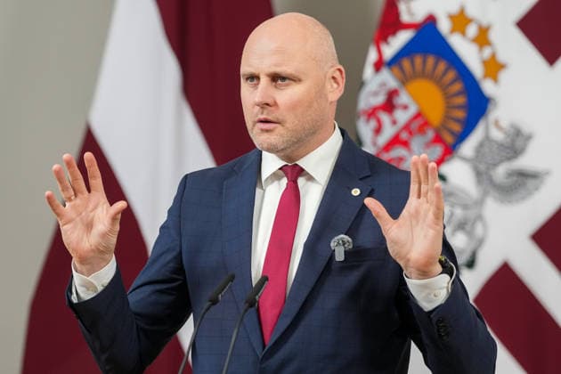 October 7, 2026, Riga, LATVIA: Current Latvian Prime Minister and candidate for prime minister of the new government ANDRIS KULBERGS attends the delivery of a statement by Latvian President in Riga, Latvia, 07 October 2026. Riga LATVIA  - ZUMAp305 20261007_zip_p305_013 Copyright: xEdijsxPalensx