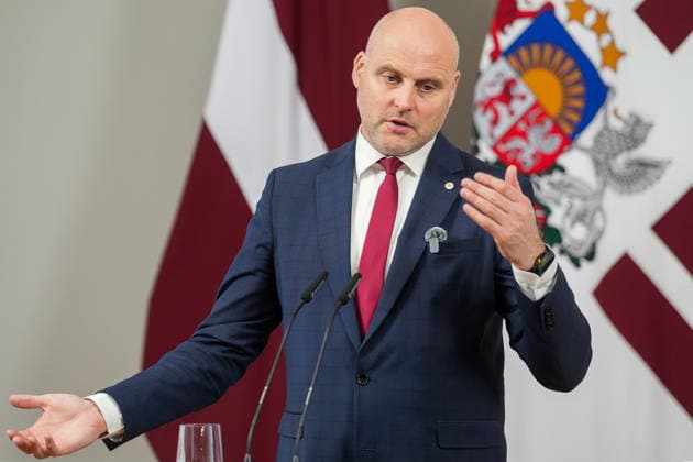 October 7, 2026, Riga, LATVIA: Current Latvian Prime Minister and candidate for prime minister of the new government ANDRIS KULBERGS attends the delivery of a statement by Latvian President in Riga, Latvia, 07 October 2026. Riga LATVIA  - ZUMAp305 20261007_zip_p305_014 Copyright: xEdijsxPalensx