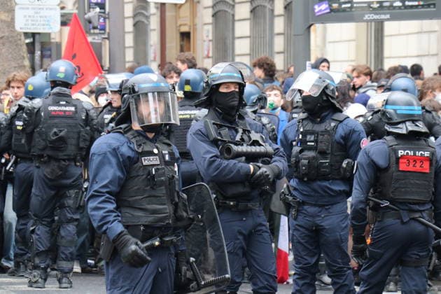 Student blockade near Sciences Po Paris PARIS, FRANCE - OCTOBER 7: A heavy police presence is deployed at the scene as students denounce conditions in the education system and express solidarity with mobilized high school students in Paris, France, on October 7, 2026. Students gather behind makeshift barricades made of trash bins and metal barriers near Sciences Po Paris as part of ongoing mobilization linked to the broader high school and university protest movement. Umit Donmez Anadolu Paris France. Editorial use only. Please get in touch for any other usage. Copyright: x2026xAnadoluxUmitxDonmezx