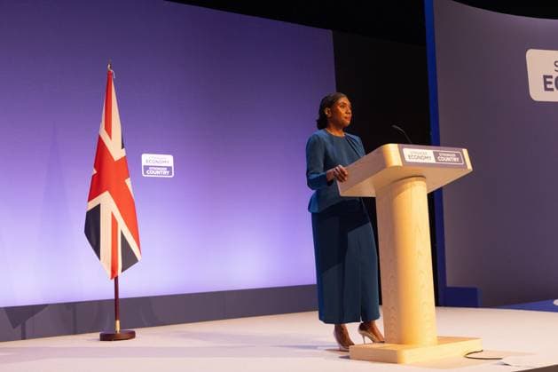 October 7, 2026, Birmingham, United Kingdom: Leader of the Conservative Party Kemi Badenoch gives her keynote speech at the International Convention Centre on the final day (day four) of the Conservative Party Conference at the International Convention Centre in Birmingham..The Conservative Party leader, Kemi Badenoch s gives her keynote speech at the International Convention Centre on the final day (day four) of the Conservative Party Conference at the International Convention Centre in Birmingham. The Conservative Party opened its annual conference under the slogan Stronger economy, stronger countryâ Birmingham United Kingdom - ZUMAs197 20261007_aaa_s197_041 Copyright: xPhilxLewisx