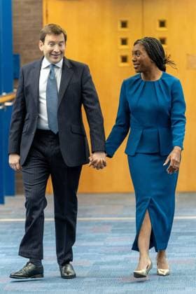 October 7, 2026, Birmingham, United Kingdom: Conservative party leader Kemi Badenoch and her husband Hamish Badenoch (left), arrive ahead of her keynote speech on the final day of the Conservative Party Conference at the International Convention Centre in Birmingham.The Conservative Party leader, Kemi Badenoch s gives her keynote speech at the International Convention Centre on the final day (day four) of the Conservative Party Conference at the International Convention Centre in Birmingham. The Conservative Party opened its annual conference under the slogan Stronger economy, stronger countryÃ¢ Birmingham United Kingdom - ZUMAs197 20261007_aaa_s197_044 Copyright: xPhilxLewisx