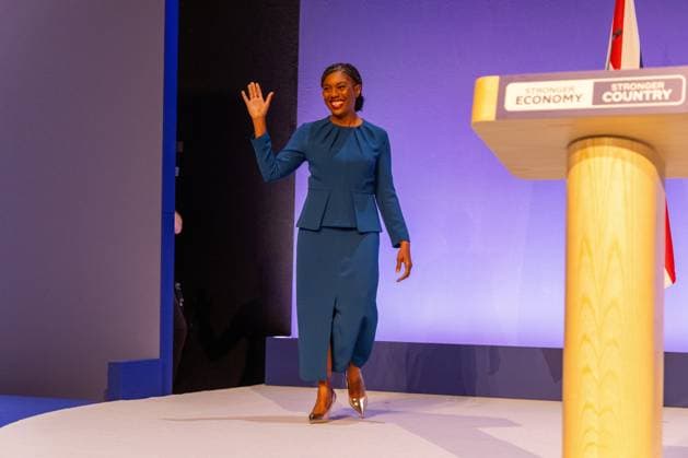 October 7, 2026, Birmingham, United Kingdom: Leader of the Conservative Party Kemi Badenoch arrives on stage to give her keynote speech at the International Convention Centre on the final day (day four) of the Conservative Party Conference at the International Convention Centre in Birmingham..The Conservative Party leader, Kemi Badenoch s gives her keynote speech at the International Convention Centre on the final day (day four) of the Conservative Party Conference at the International Convention Centre in Birmingham. The Conservative Party opened its annual conference under the slogan Stronger economy, stronger countryÃ¢ Birmingham United Kingdom - ZUMAs197 20261007_aaa_s197_050 Copyright: xPhilxLewisx
