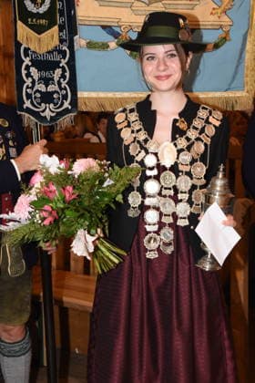 Franziska Gromann, 2026 State Youth Shooting Queen, Munich, April 10, 2026, Theresienwiesn, Oktoberfest, Shooting Festival Tent, State Shooting Competition, Award Ceremony for this year s Shooting Kings, Photo: Munich