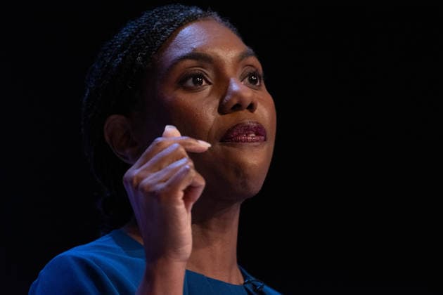 October 7, 2026, Birmingham, United Kingdom: Conservative leader Kemi Badenoch addresses delegates at the Symphony Hall in Birmingham on the final day of the party™s annual conference. Kemi Badenoch delivered her high-stakes keynote speech, she promised sweeping tax cuts and took direct aim at Andy Burnham s Labour government, declaring a battle for the soul of the nation Birmingham United Kingdom - ZUMAs197 20261007_aaa_s197_094 Copyright: xGaryxRobertsx