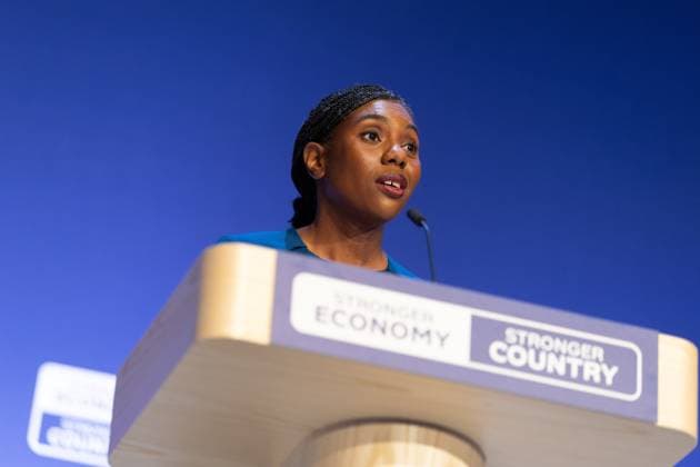Conservative Party Conference, Day 4, The ICC Birmingham, UK - 07 Oct 2026 Kemi Badenoch, leader of the Conservative delivers her keynote speech on the final day (day four), of the UK Conservative Party Conference in Birmingham The Conservative Party leader, Kemi Badenoch s gives her keynote speech at the International Convention Centre on the final day (day four) of the Conservative Party Conference at the International Convention Centre in Birmingham. The Conservative Party opened its annual conference under the slogan Stronger economy, stronger country Birmingham United Kingdom Copyright: xPhilxLewisx xSOPAxImagesx Phil-Lewis-1456712