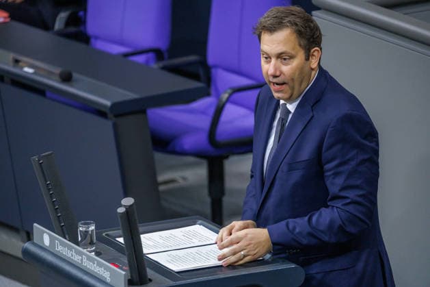 Lars Klingbeil (SPD), Federal Minister of Finance, in the German Bundestag on October 8, 2026, in Berlin, Berlin, Germany, Bundestag