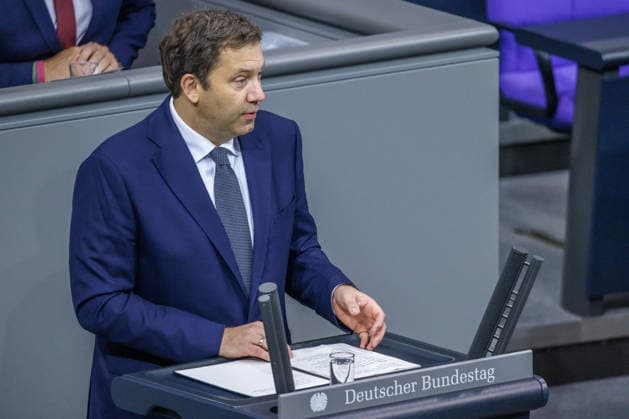 Lars Klingbeil (SPD), Federal Minister of Finance, in the German Bundestag on October 8, 2026, in Berlin, Berlin, Germany, Bundestag