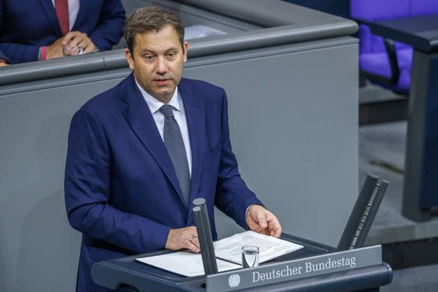 Lars Klingbeil (SPD), Federal Minister of Finance, in the German Bundestag on October 8, 2026, in Berlin, Berlin, Germany, Bundestag