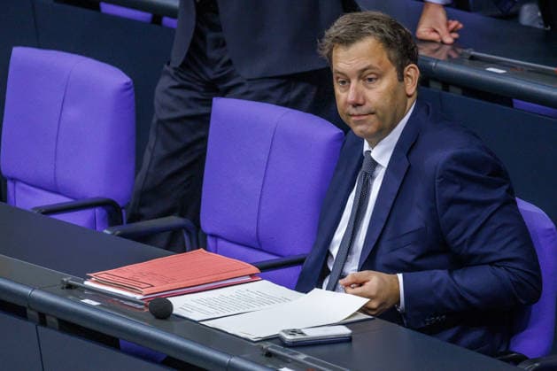 Lars Klingbeil (SPD), Federal Minister of Finance, in the German Bundestag on October 8, 2026, in Berlin, Berlin, Germany, Bundestag