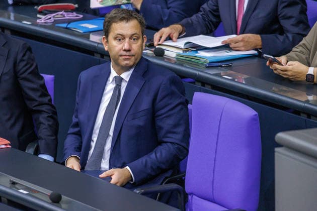 Lars Klingbeil (SPD), Federal Minister of Finance, in the German Bundestag on October 8, 2026, in Berlin, Berlin, Germany, Bundestag