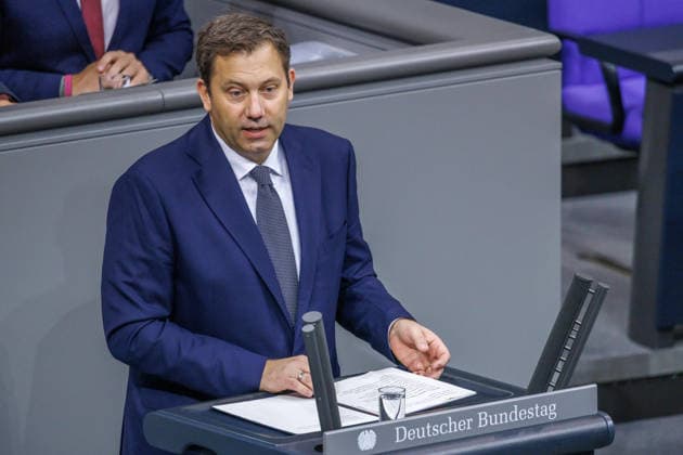 Lars Klingbeil (SPD), Federal Minister of Finance, in the German Bundestag on October 8, 2026, in Berlin, Berlin, Germany, Bundestag