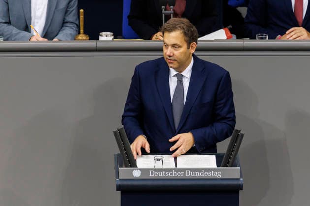 Lars Klingbeil, Federal Minister of Finance, speaks before the Bundestag on income tax reform. Berlin, October 8, 2026. Photographed on behalf of the Federal Ministry of Finance. Berlin, Germany Copyright: xThomasxImox